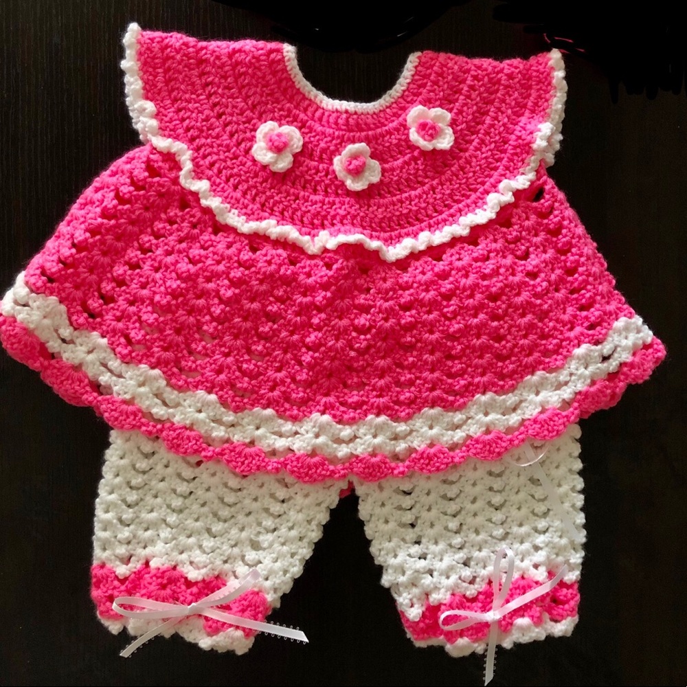 3/$30 Handmade Baby girl matching set